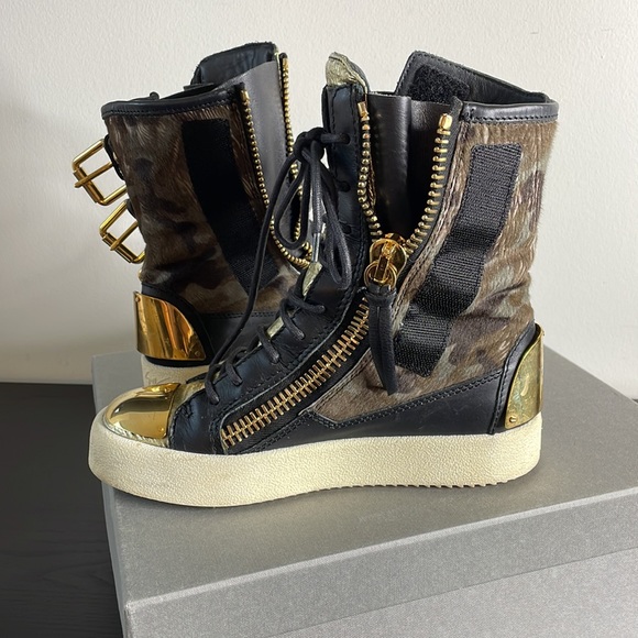 Giuseppe Zanotti Platino High Top Sneaker Boots - Picture 6 of 7